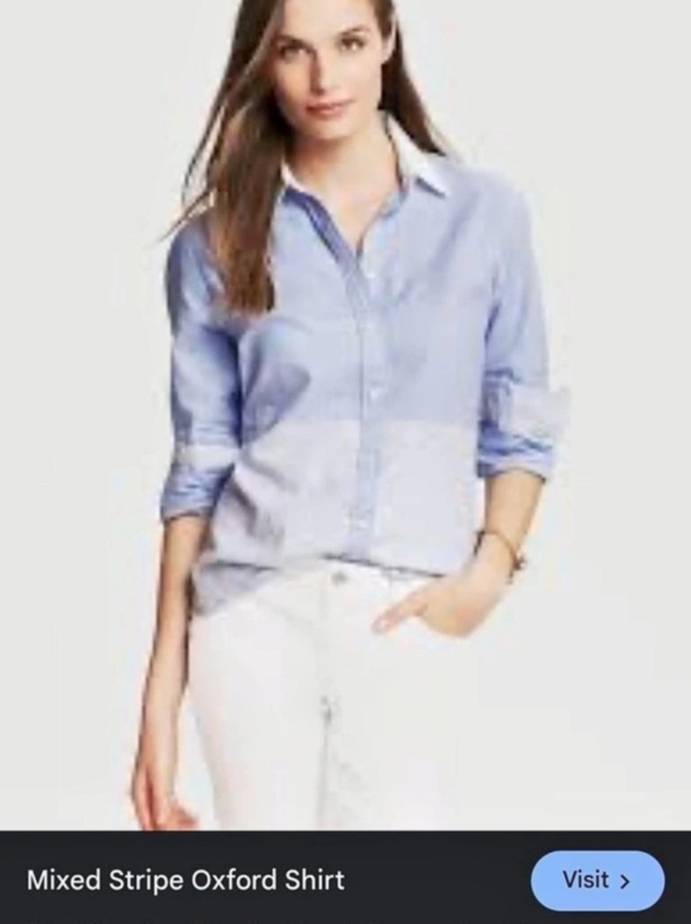 Banana Republic Mixed Stripe Oxford Shirt Striped Oxford Button Down Blue &